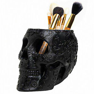 Wine Savant‎ Skull Makeup Brush and Pen Holder Extra Large Halloween